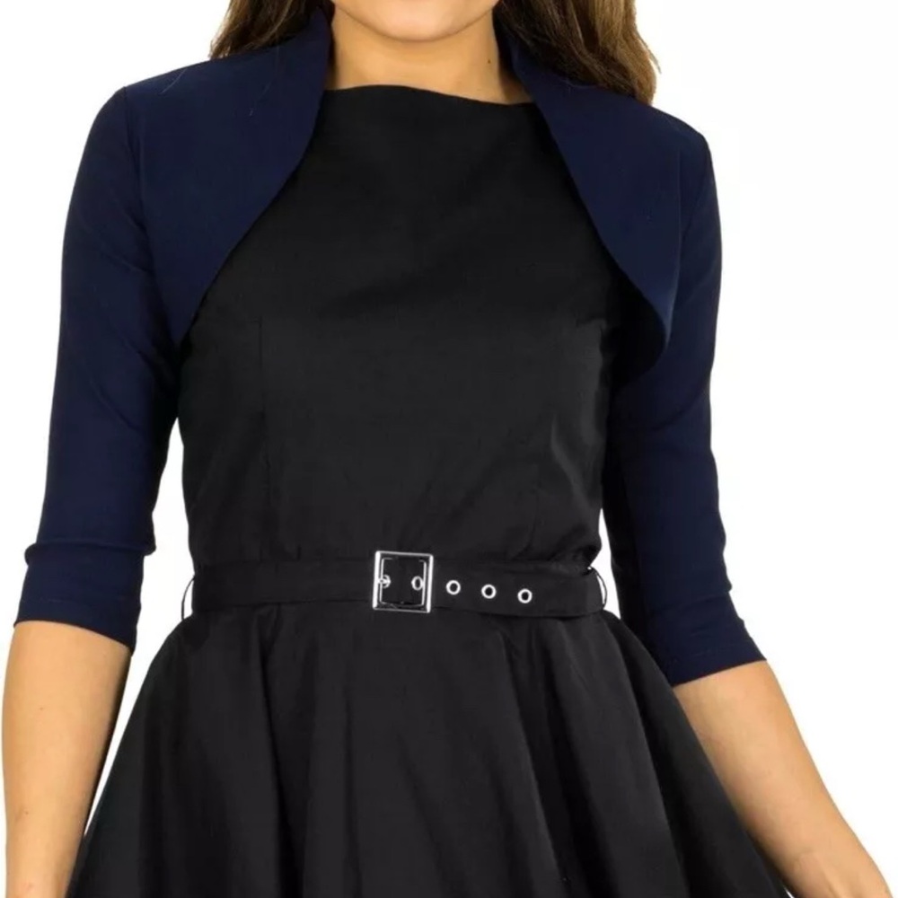 Elegant Black and Navy Dress